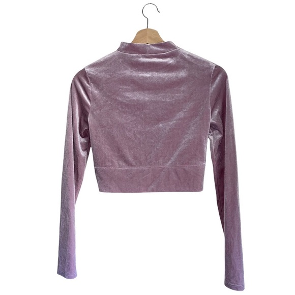 LAST CALL (Donating Soon) 
[F21] Velvet Long Sleeve Twist Front Crop Top - Picture 2 of 2